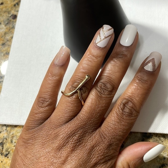 Gold Abstract Decor Ring - Picture 13 of 13